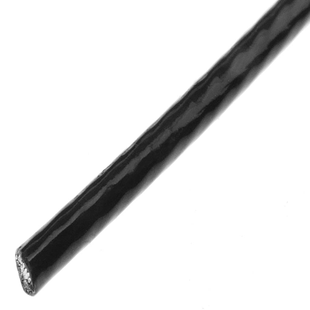 Bobina de cable de acero inoxidable de 10 m revestido en plástico negro 7x19 de 1,5mm