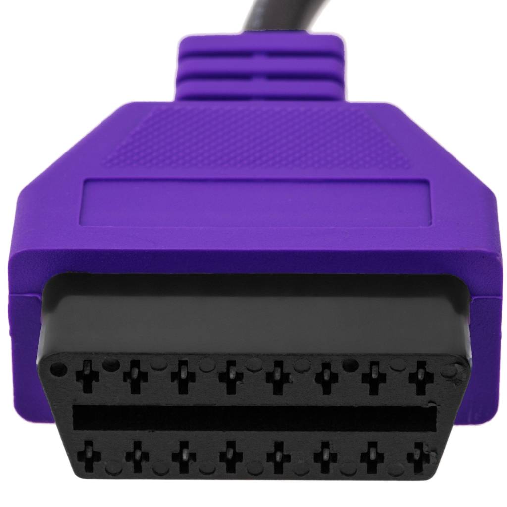 Cable adaptador OBD2 azul compatible con FIAT ECU Scan 23cm