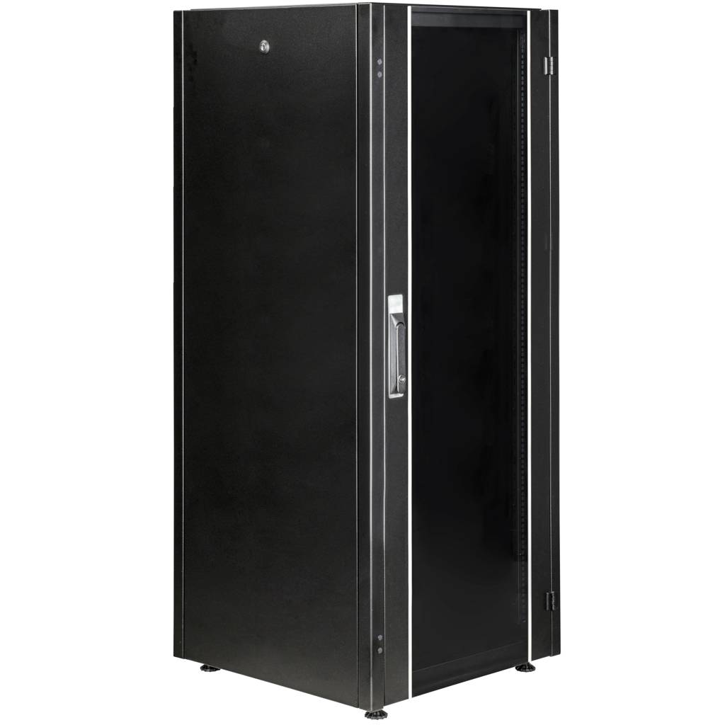 Armario EcoRack 32U 19” negro de pie con puerta de cristal 600 x 600 x 1536 mm