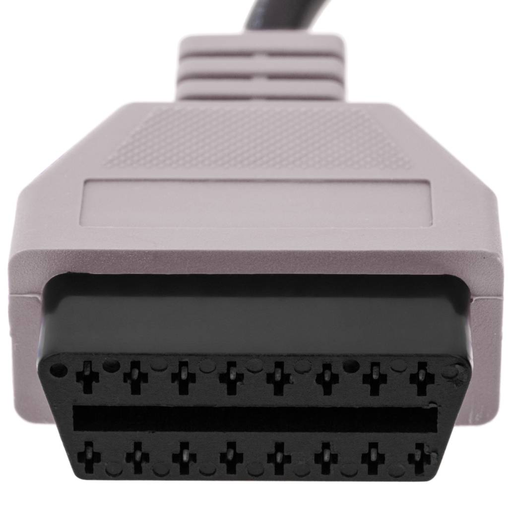 Cable adaptador OBD2 gris compatible con FIAT ECU Scan 23cm
