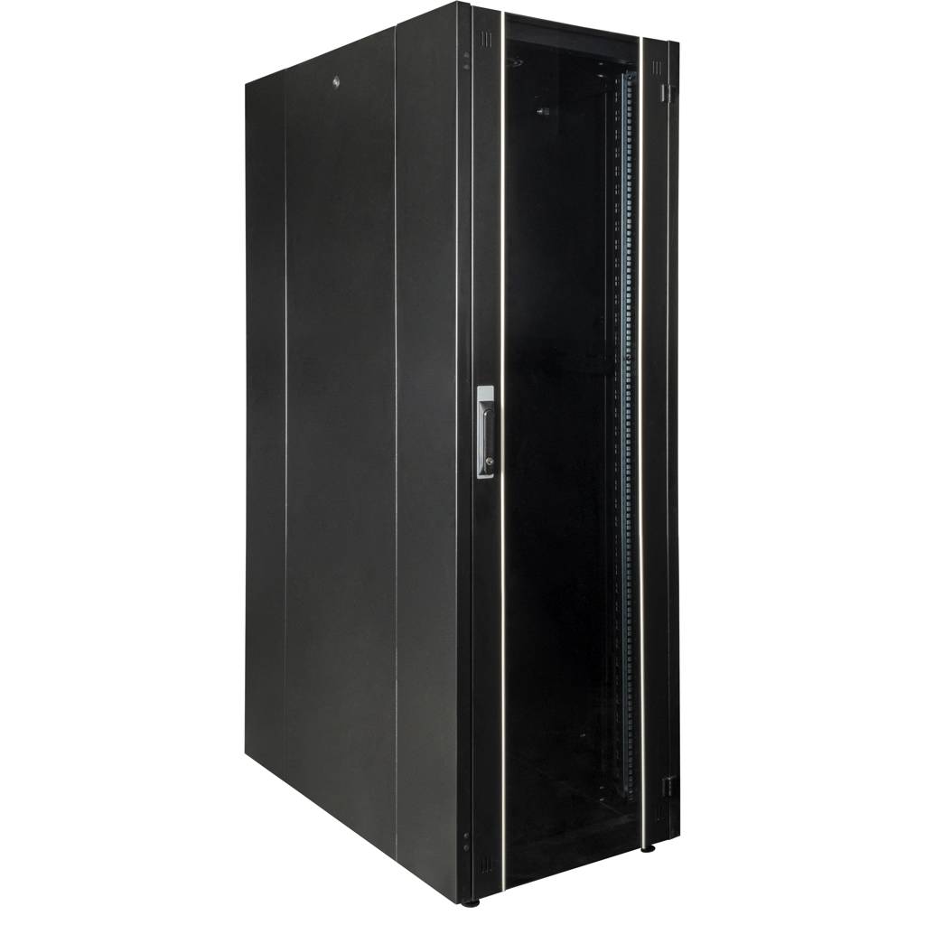 Armario EcoRack 42U 19” negro de pie con puerta de cristal 600 x 1000 x 1980 mm