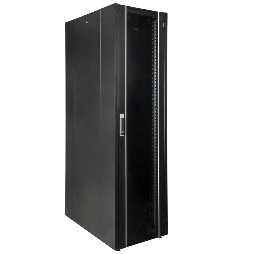 Armario EcoRack 47U 19” negro de pie con puerta de cristal 600 x 1000 x 2202 mm
