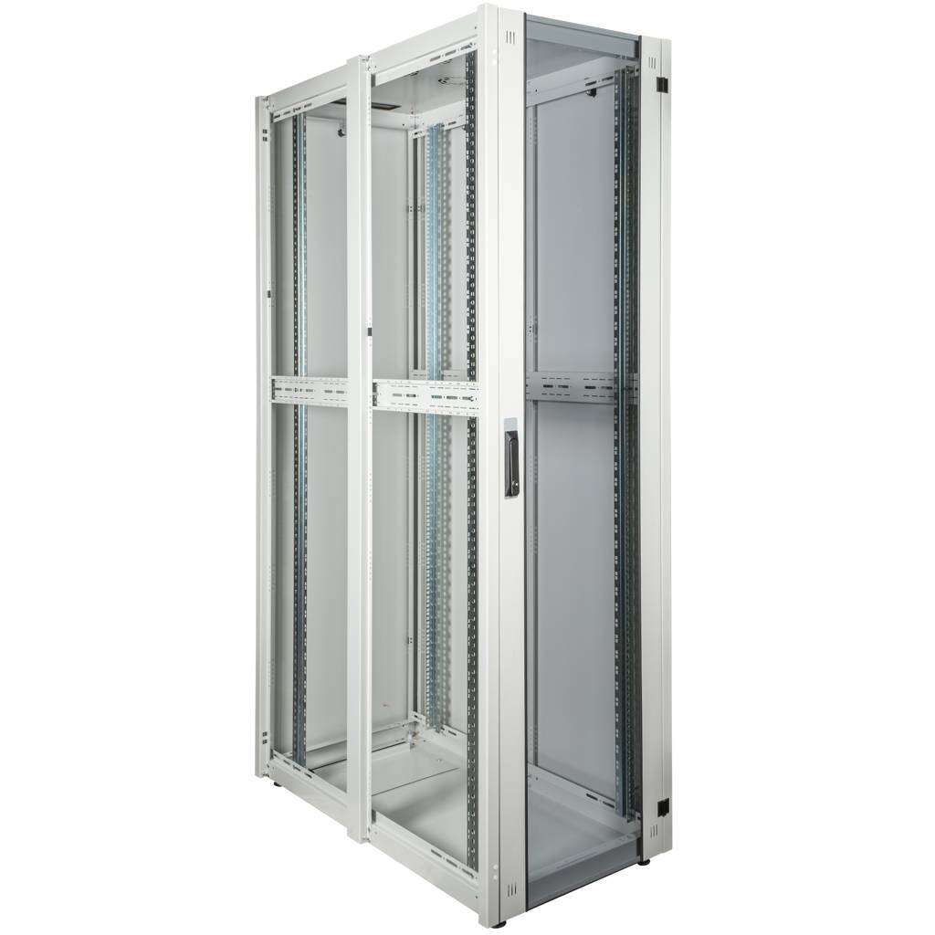 Armario EcoRack 47U 19” blanco de pie con puerta de cristal 600 x 1200 x 2202 mm