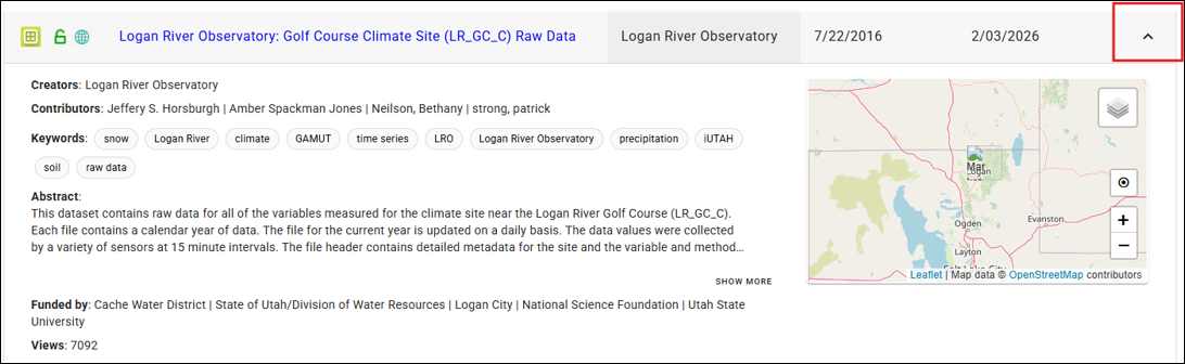 View of resource on Discover page