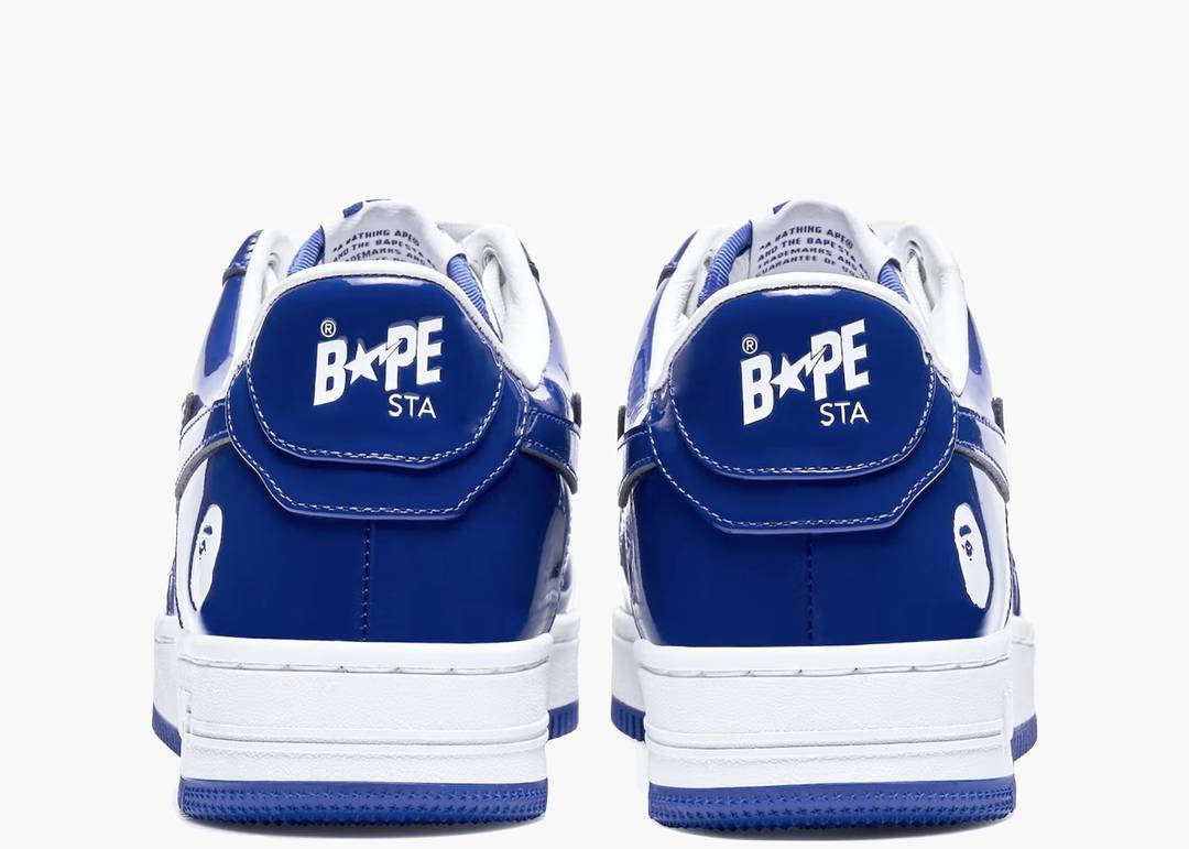 A Bathing Ape Bape Sta Patent Leather White Blue (2023) | Hype