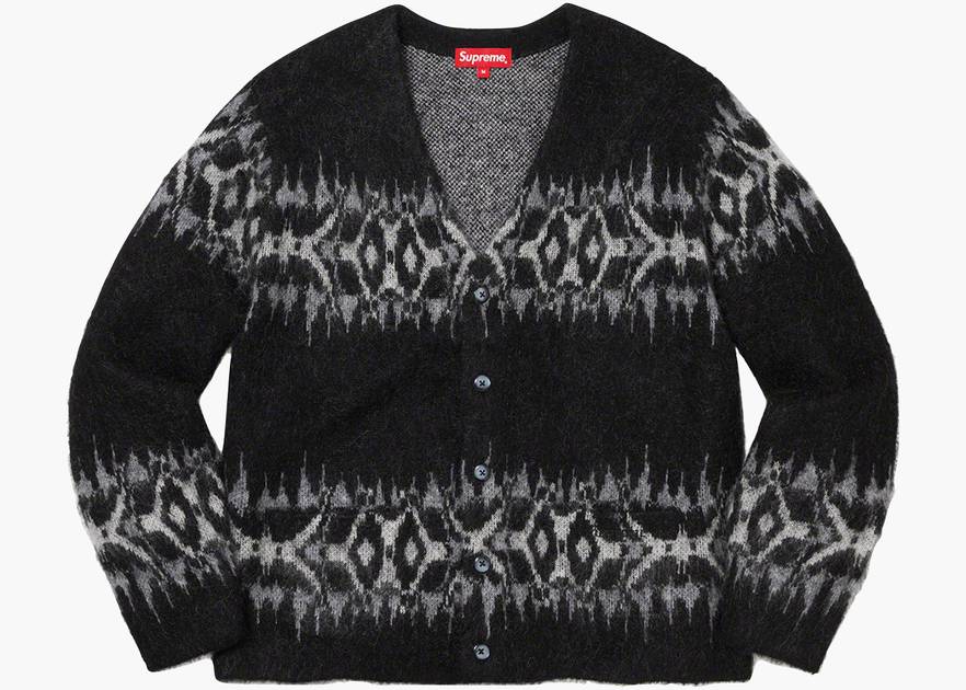 Supreme Abstract Stripe Cardigan Black | Hype Clothinga