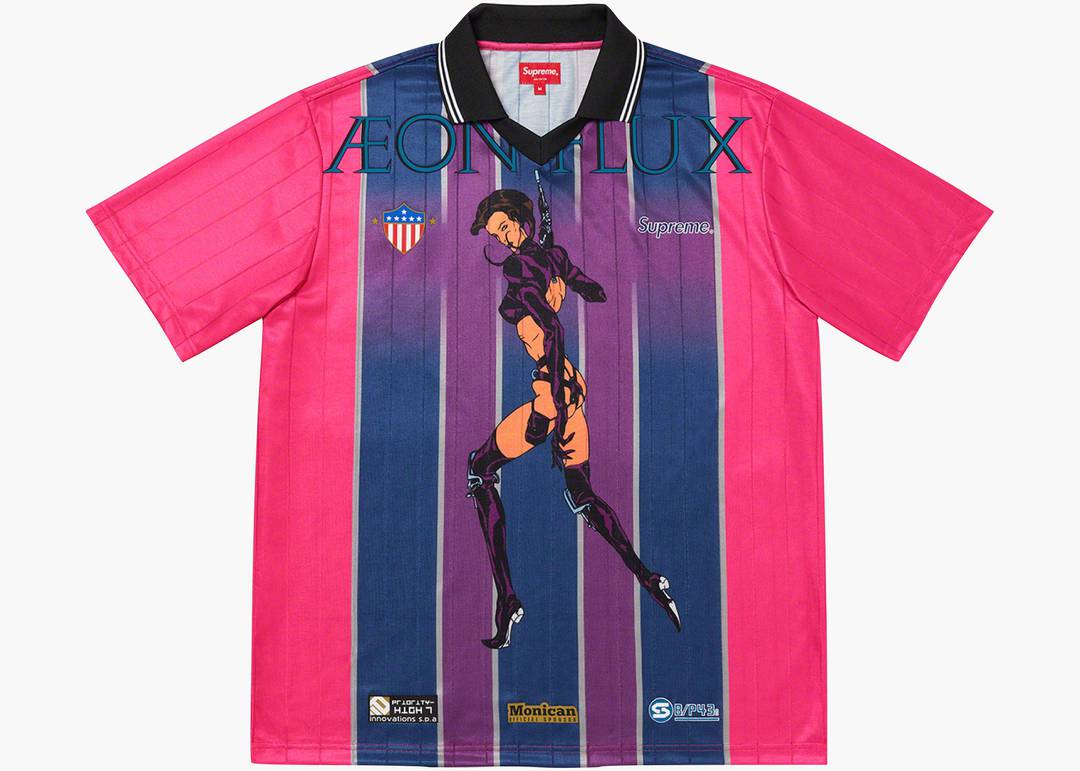 Supreme Aeon Flux Soccer Jersey Pink | Hype Clothinga