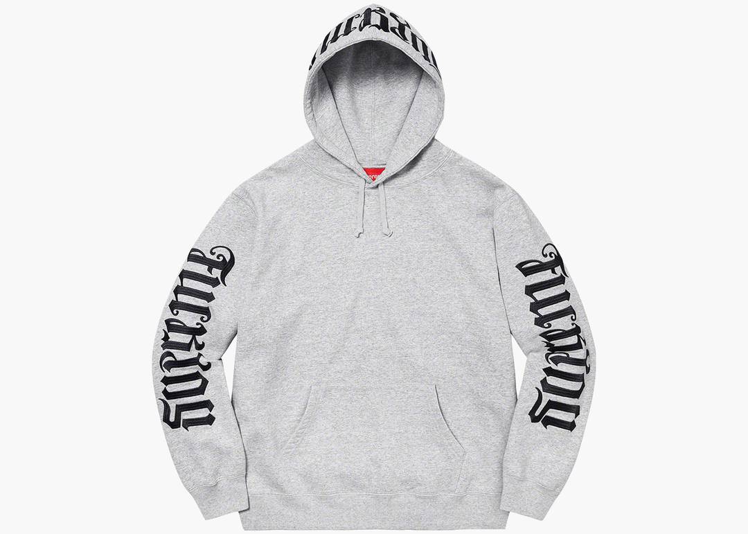 Supreme Ambigram Hooded Sweatshirt Heather Grey | Hype Clothinga