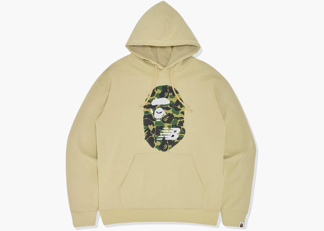 solid pumpe skyde BAPE x New Balance Ape Head Relaxed Fit Pullover Hoodie Beige | Hype  Clothinga