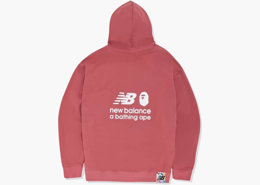 BAPE x New Balance Ape Head Relaxed Fit Pullover Hoodie Red | Hype ...