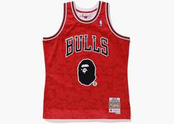 Bape x Mitchell & Ness Bulls ABC Basketball Swingman Jersey Red