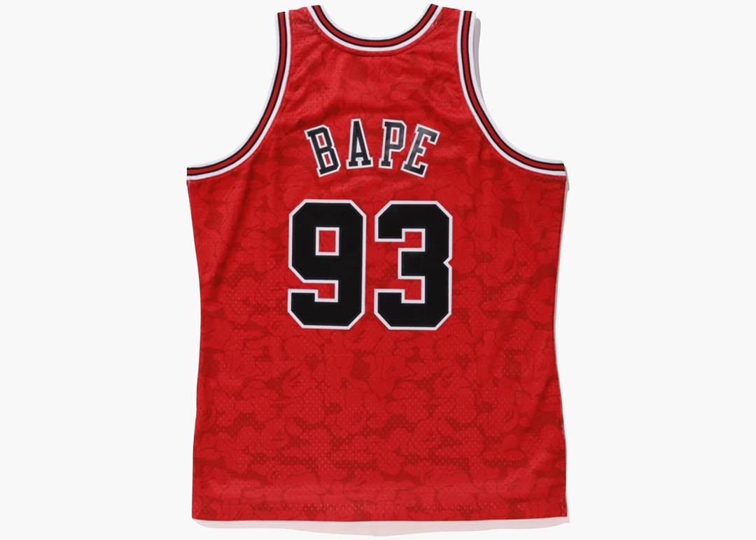 Bape X Mitchell & Ness Bulls Jersey Red