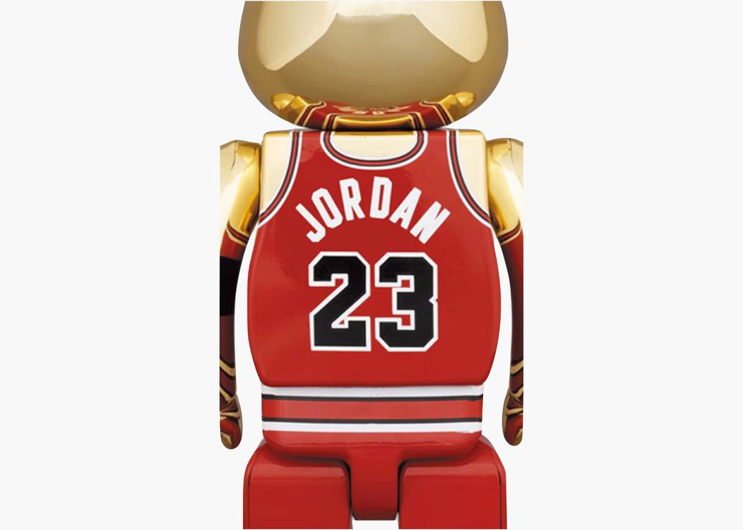 Bearbrick Michael Jordan 1985 Rookie Jersey 1000% Gold Chrome