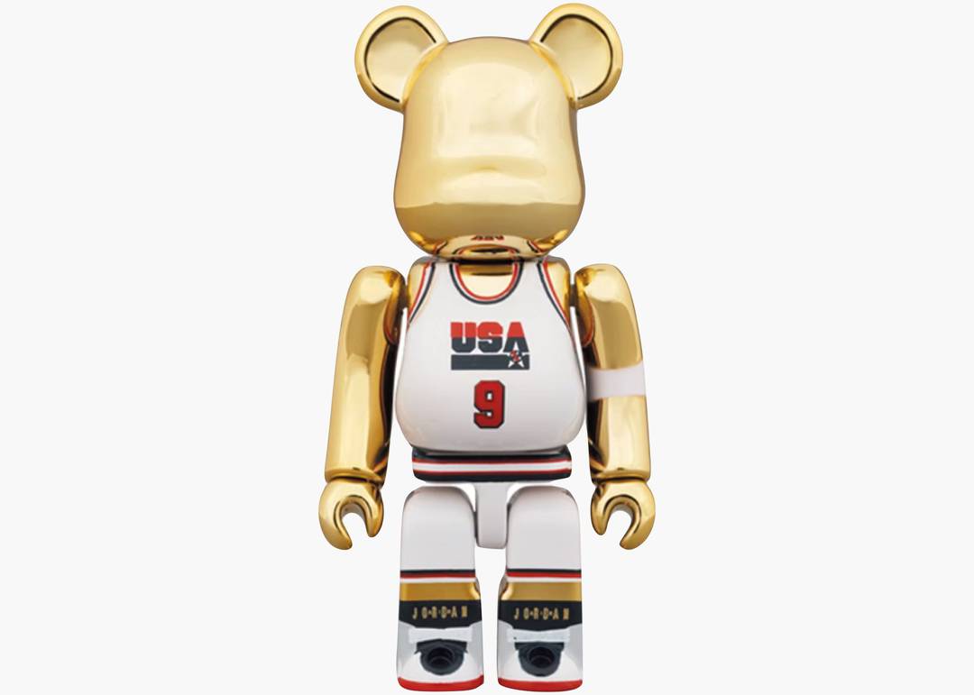 cirkulære Pil overholdelse Bearbrick Michael Jordan 1992 Team USA (Dream Team) 100% & 400% Set Gold  Chrome | Hype Clothinga