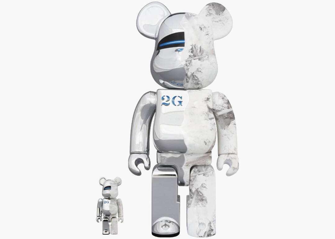 Bearbrick Sorayama X Daniel Arsham 100% & 400% Set Silver