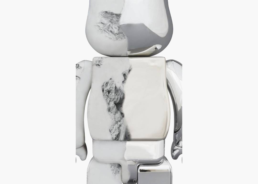 Bearbrick Sorayama X Daniel Arsham 100% & 400% Set Silver