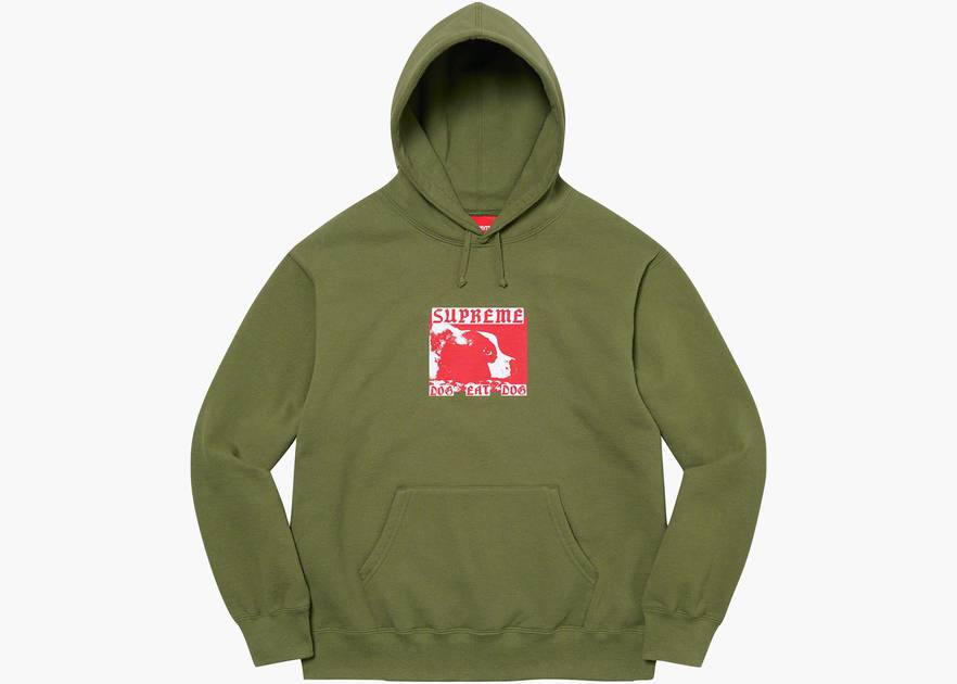 Supreme Dog Eat Dog Hooded Sweatshirt Olive | Hype Clothinga