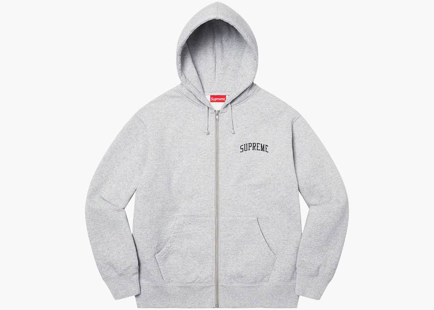 Supreme Doughboy Zip Up Hooded Sweatshirt Heather Grey | Hype 