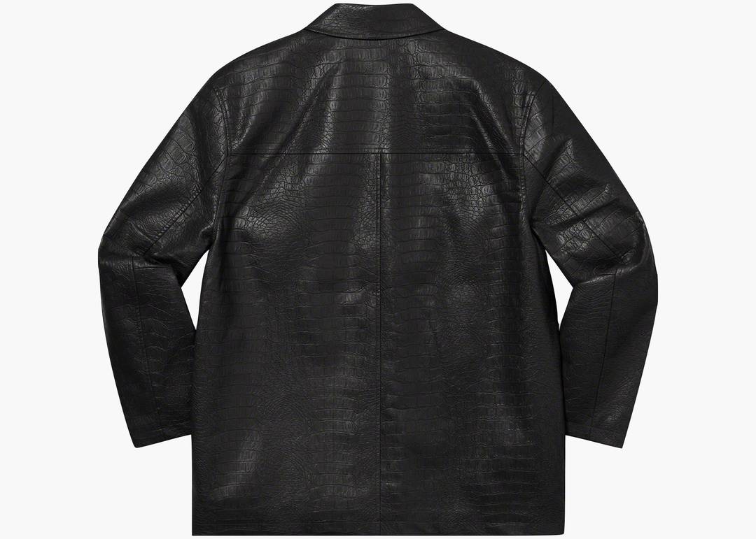 Supreme Faux Croc Car Coat Black | Hype Clothinga