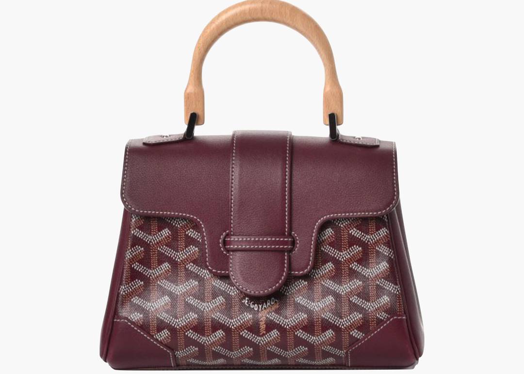 Goyard Burgundy Goyardine Coated Canvas And Leather Saigon PM Top