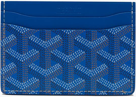 Goyard Blue Goyardine Coated Canvas Saint Sulpice Card Holder