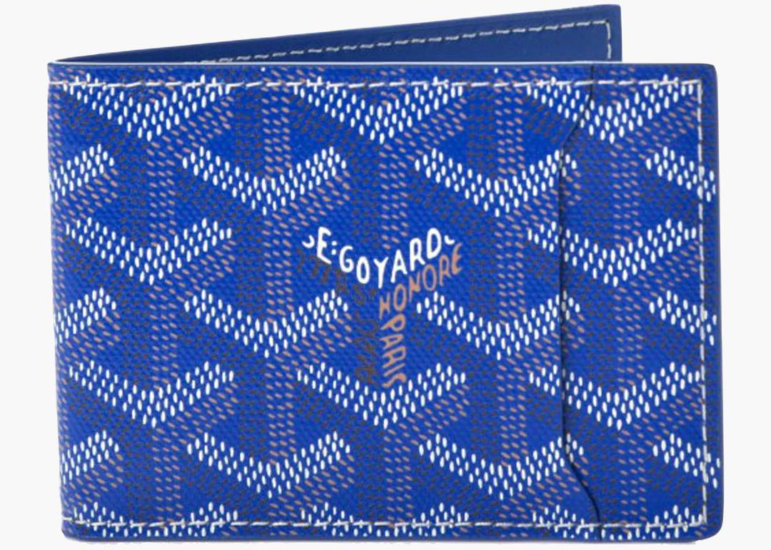 GOYARD Goyardine Multi Slot Bi-Fold Wallet Sky Blue 251581