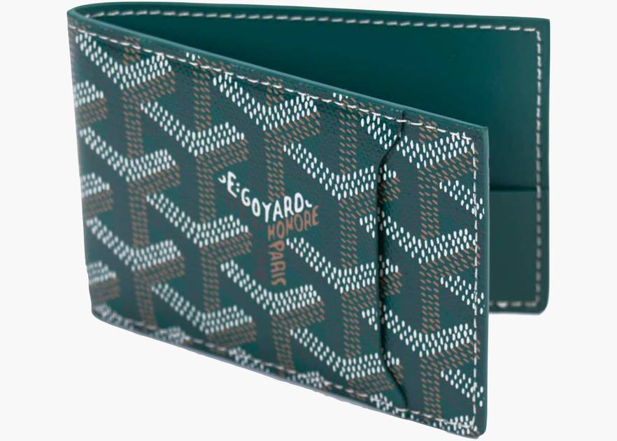 goyard victoire wallet (apmvictoire bcc-12) navy canvas & navy leather,  with box