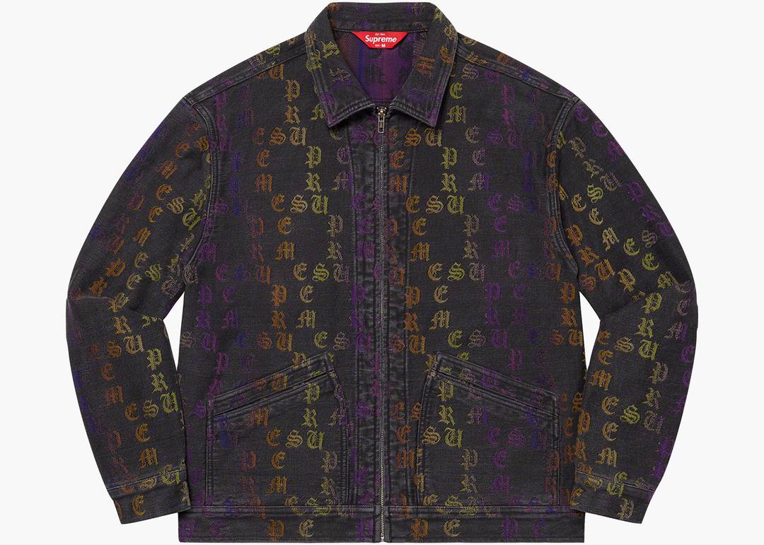 Supreme Gradient Jacquard Denim Work Jacket Black | Hype Clothinga