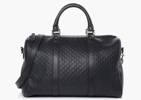 Gucci Boston Bag Satchel Microguccissima Black