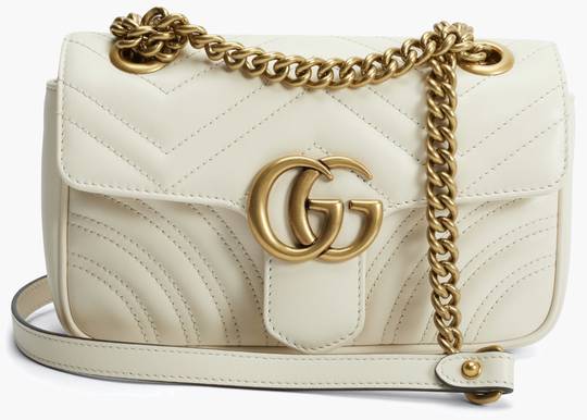 Gucci Gg Marmont Shoulder Bag Matelasse Mini White