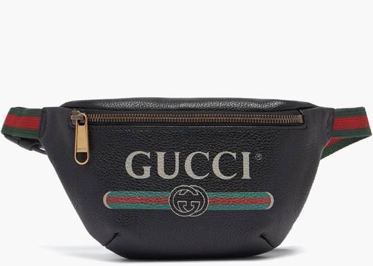 gucci print belt bag vintage logo medium (20 in strap drop) black