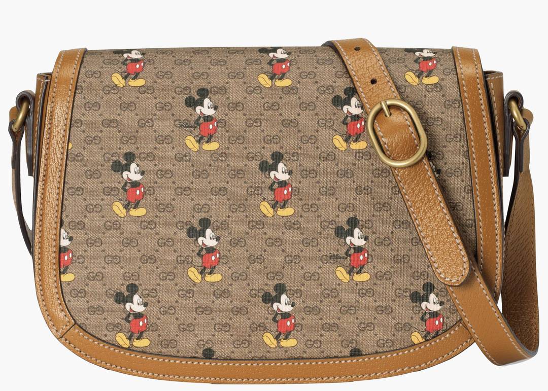 NIB Gucci x Disney GG Supreme Monogram Canvas Mickey Mouse Bucket shoulder  bag