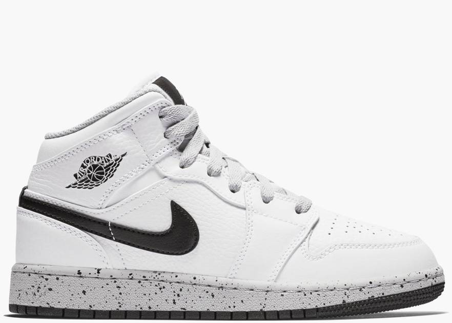 Nike Air Jordan 1 Mid White Cement (GS) | Hype Clothinga