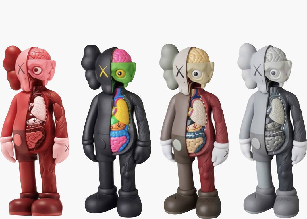 KAWS Companion Flayed Open Edition Vinyl Figure Black/Blush/Brown 