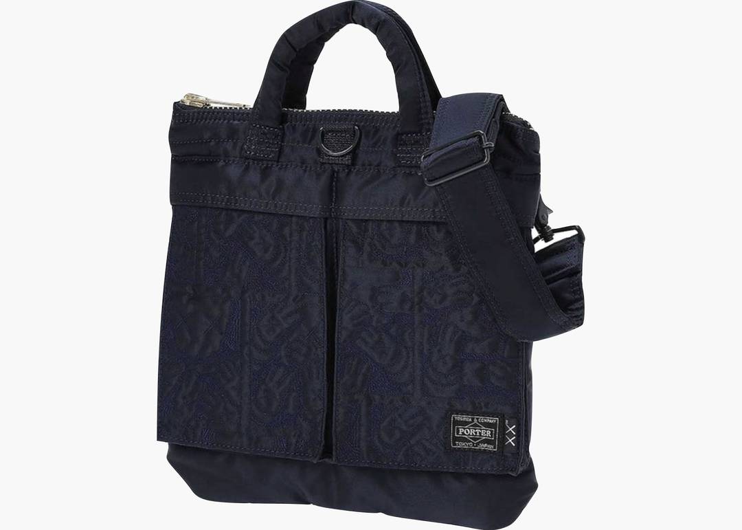 KAWS x Porter 2 Way Mini Helmet Bag Iron Blue | Hype Clothinga