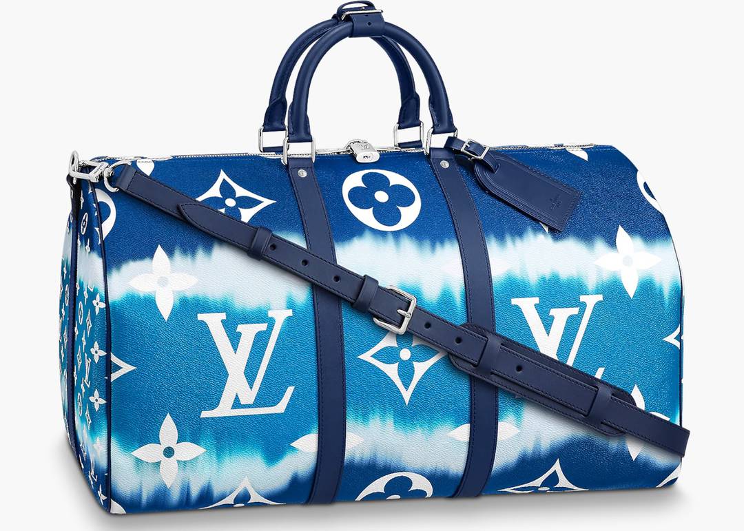 Louis Vuitton Keepall Bandouliere By Virgil Abloh In Green And Blue Leather