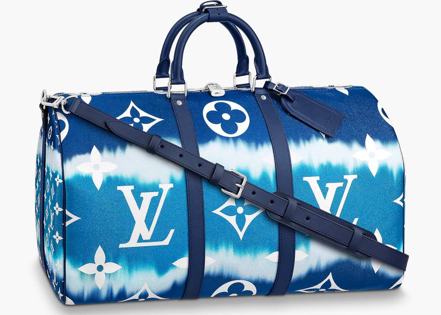 Louis Vuitton LV Keepall 50 Shadow blue Leather ref.330188 - Joli Closet