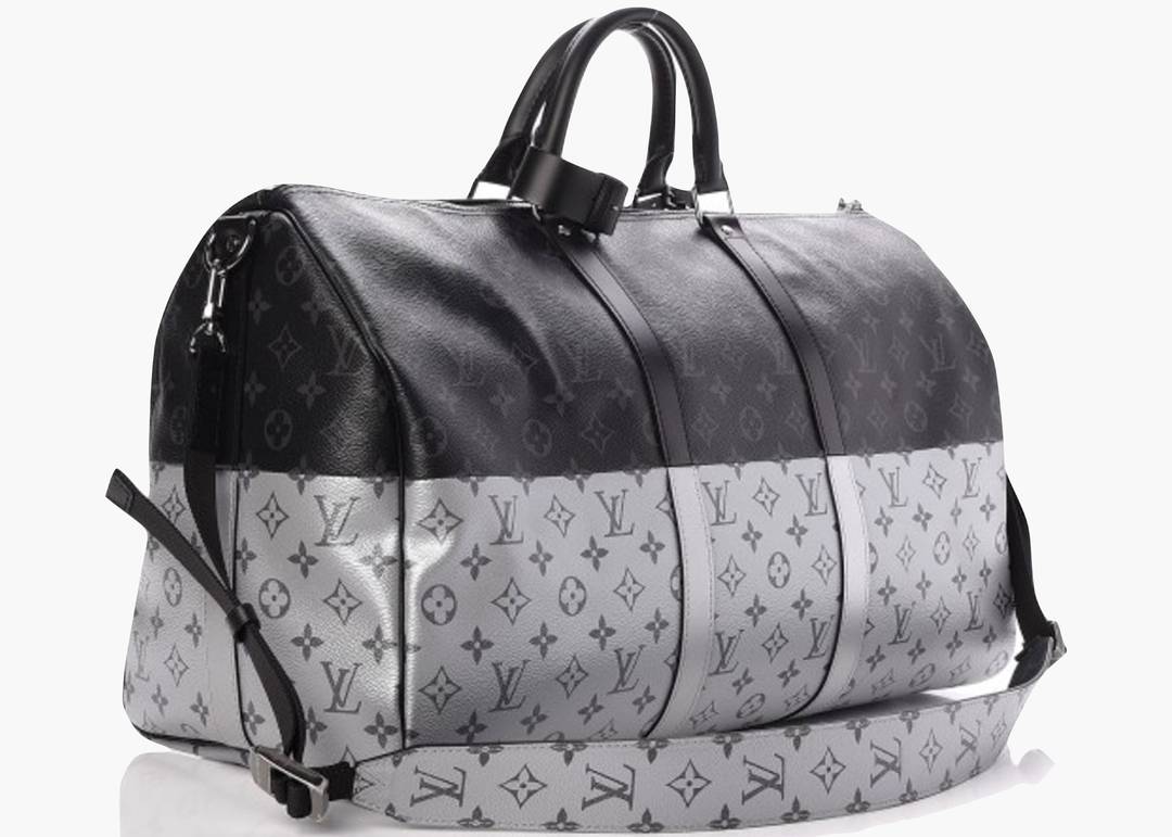 Louis Vuitton Keepall Bandouliere 50 Monogram Eclipse Grey LV Weekend  Travel Bag