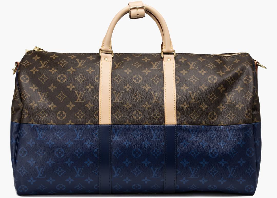 Louis Vuitton Keepall Bandouliere Monogram Eclipse Outdoor Split 50 Pacific  Blue with Brass