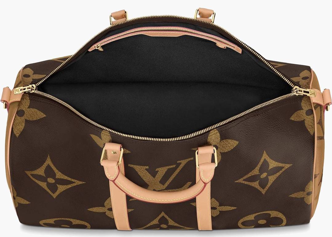 Louis Vuitton Crafty Keepall Bandouliere 45 Caramel/Cream in Monogram Giant  Coated Canvas with Gold-tone - US