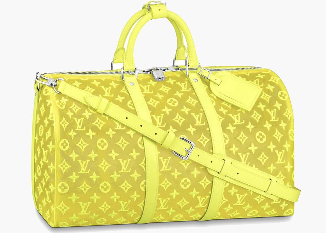 Louis Vuitton Keepall Bandouliere Monogram Mesh 50 Yellow in Mesh