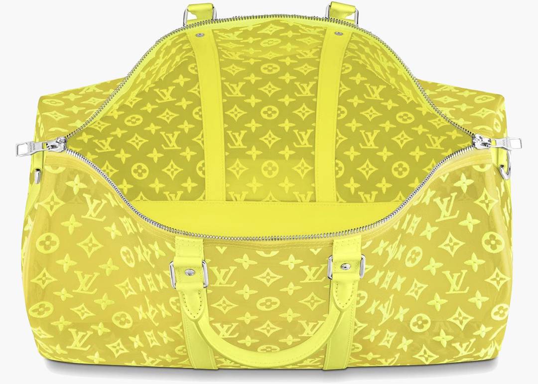 Louis Vuitton Keepall Triangle Monogram Mesh 50 Turquoise in Mesh/Leather