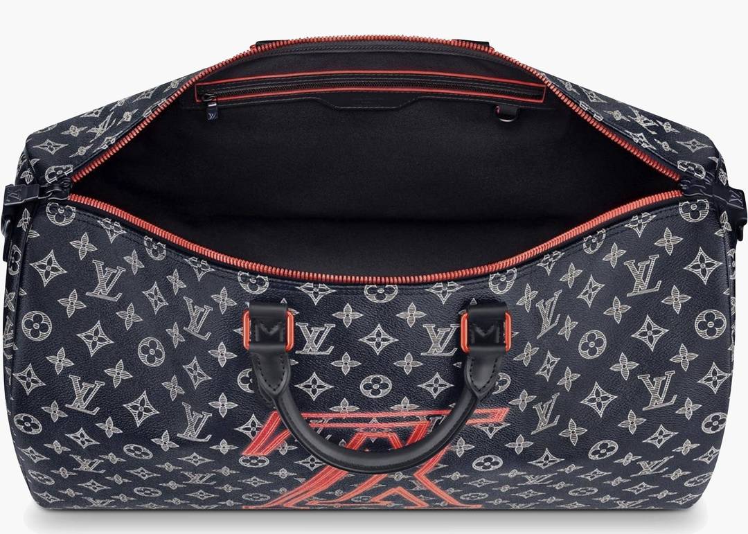 Louis Vuitton Keepall Bandouliere Monogram Upside Down Ink 50 Navy in  Coated Canvas