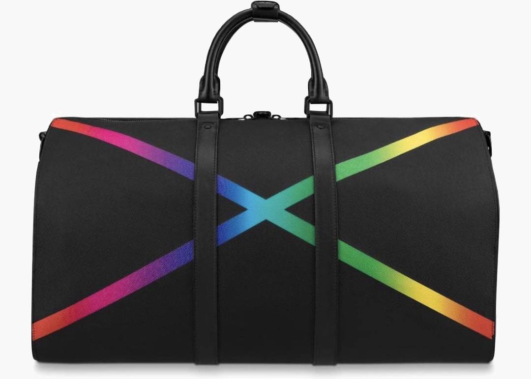 Louis Vuitton  Keepall Bandouliere 50 Black Taiga Rainbow Cross