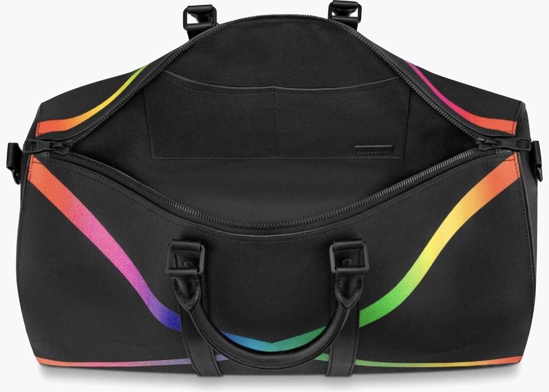 Virgil Abloh Rainbow X and Black Taiga Keepall 50 Bandoulière Black  Hardware, 2019