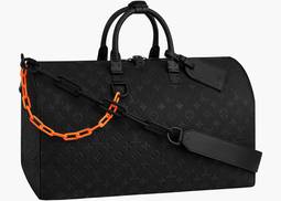 Louis Vuitton Keepall Bandouliere 50 with matted black and orange