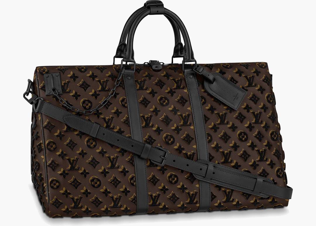 Louis Vuitton Keepall Bandouliere 50 with matted black and orange chain -  LOUIS VUITTON