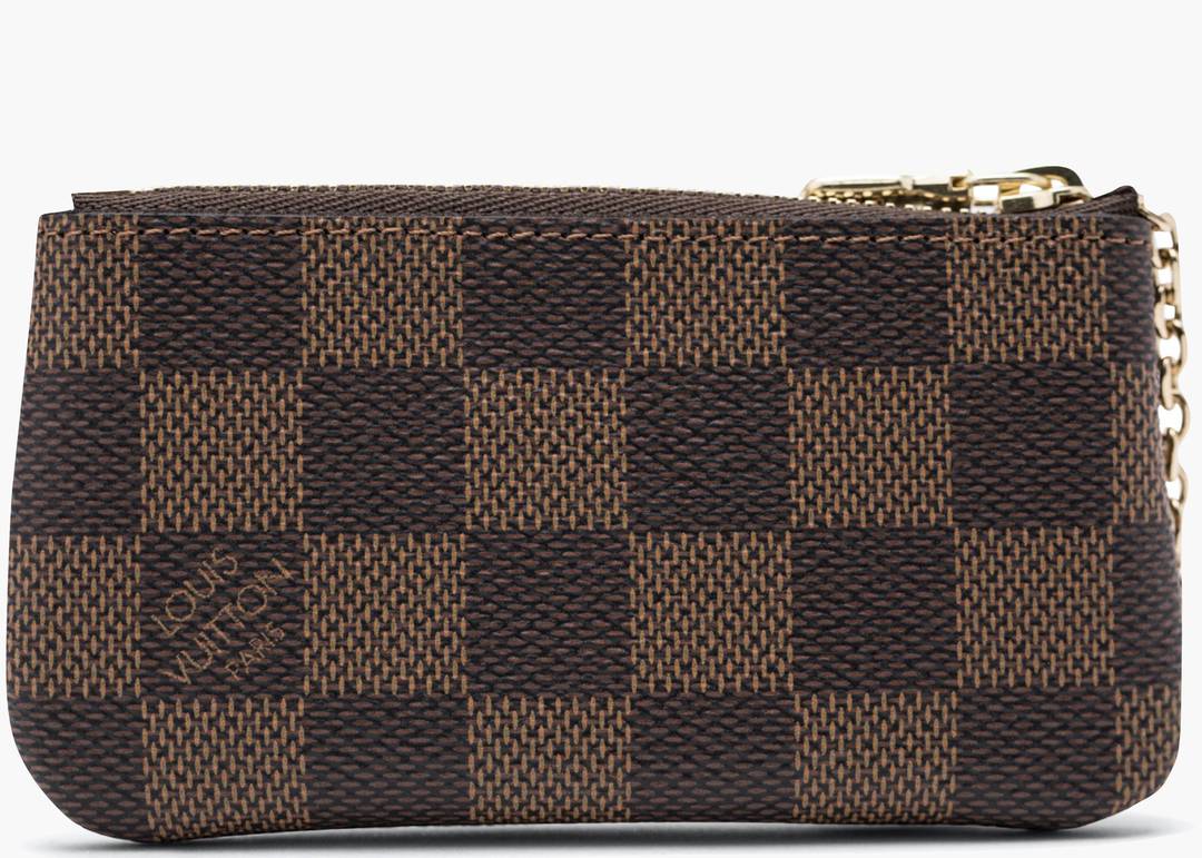 Louis Vuitton Key Pouch Damier Ebene in Coated Canvas with Gold