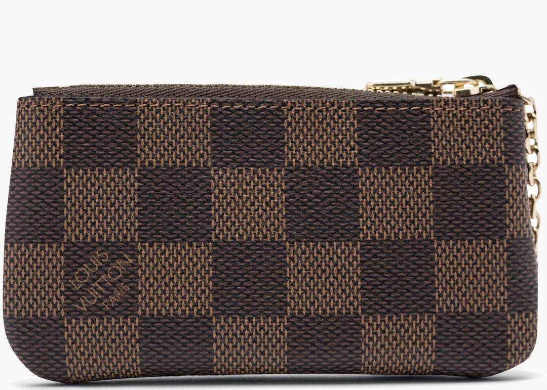 LOUIS VUITTON Key Coin Pouch Damier Ebene Brown