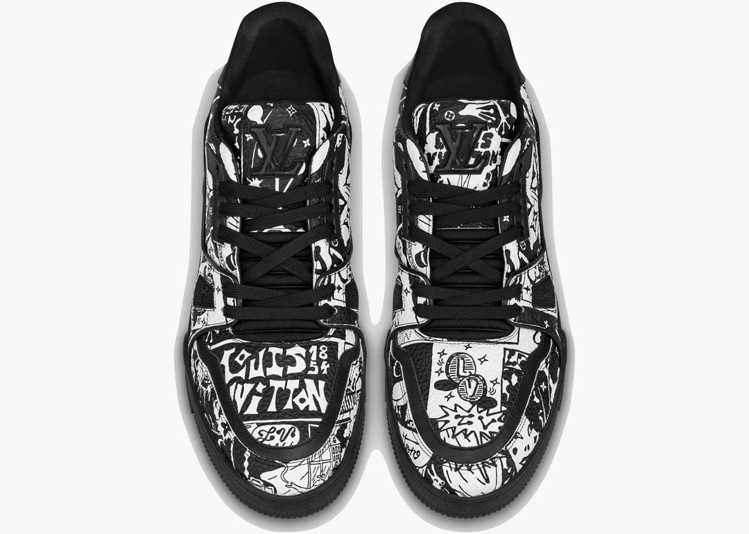 Louis Vuitton LV Trainer Comic Motifs Black White (SS23) | Hype